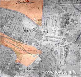 Map of Tluste (1858) showing Poninski land