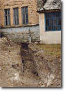 Excavated tunnel leading from Roman Catholic church